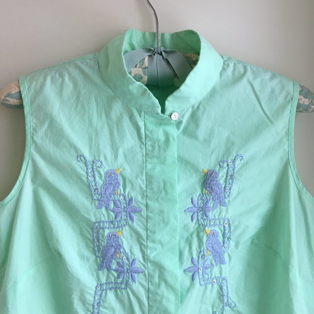 Paul and Joe / Mint Sleeveless Embroider Top
